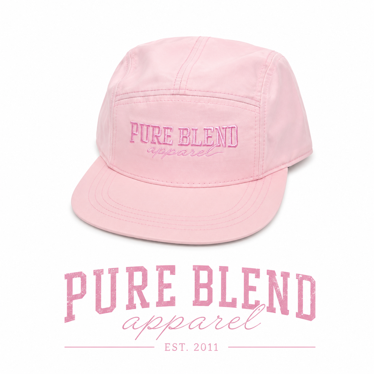 Pure Blend Summer Forecast 5-Panel Hat – Pink