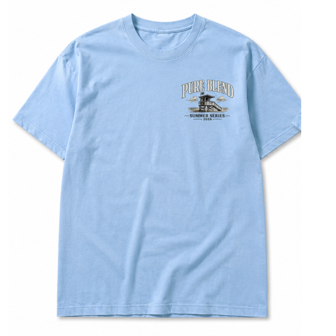 Pure Blend Summer Forecast Tee – Baby Blue Edition