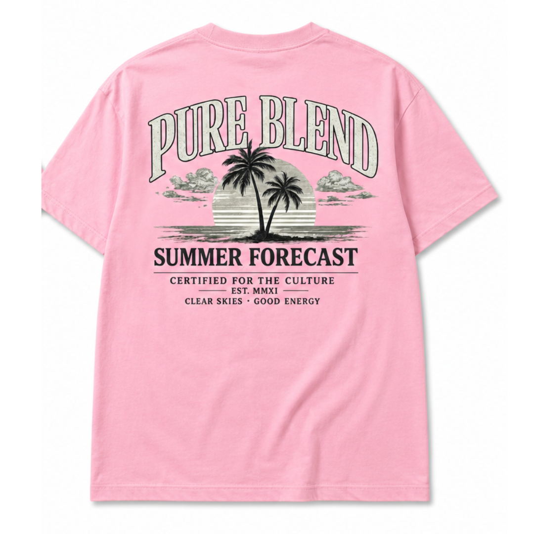 Pure Blend Summer Forecast Tee – Pink Edition